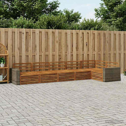 Utomhussoffset 6 pcs Naturlig 402 x 172,5 x 73 cm