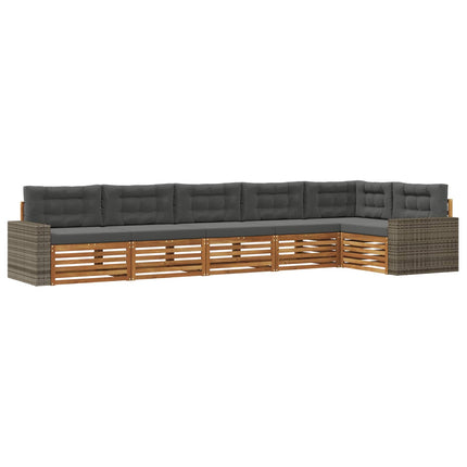 Utomhussoffset 6 pcs Naturlig och Antracit 402 x 172,5 x 73 cm