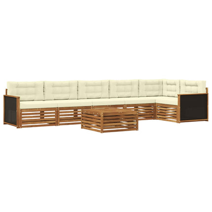 Utomhussoffset 7 pcs Naturlig och Grädde 79 x 79 x 37 cm