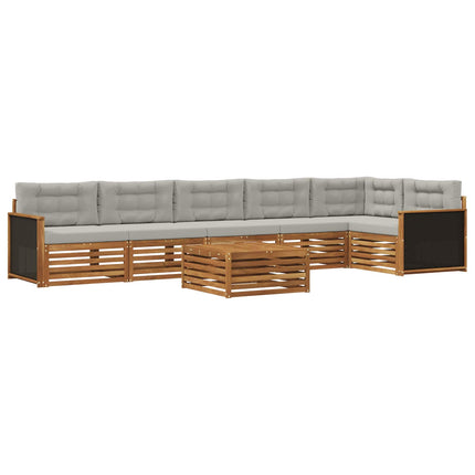 Utomhussoffset 7 pcs Naturlig och ljusgrå 79 x 79 x 37 cm