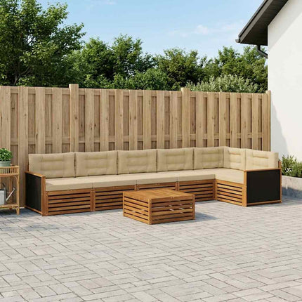 Utomhussoffset 7 pcs Naturlig och Beige 79 x 79 x 37 cm