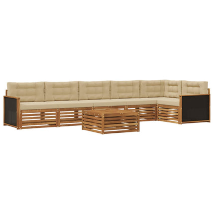 Utomhussoffset 7 st Naturlig och Beige Polyester
