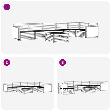 Utomhussoffset 7 pcs Naturlig Massivt Akaciaträ