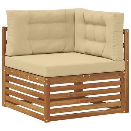 Utomhussoffset med kudde 7 pcs Naturlig och Beige