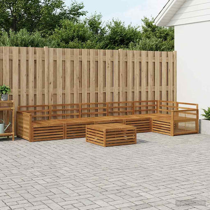 Utomhussoffset 7 pcs Naturlig Massivt Akaciaträ