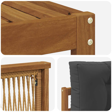 Utomhussoffset med kudde 7 pcs Naturlig och Antracit
