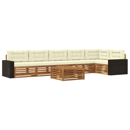 Utomhussoffset 7 pcs Naturlig och Grädde 79 x 79 x 37 cm