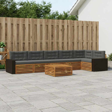 Utomhussoffset 7 pcs Naturlig och Antracit 79 x 79 x 37 cm