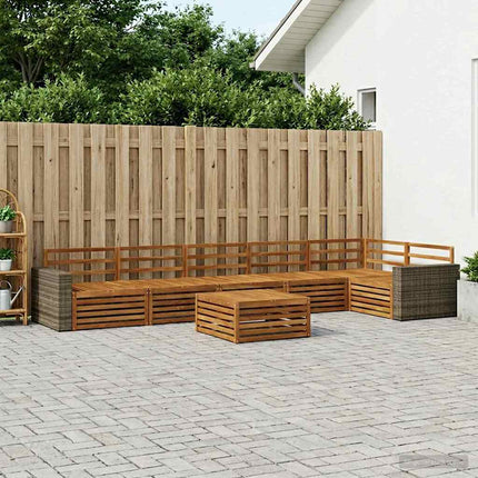 Utomhussoffset 7 pcs Naturlig 79 x 79 x 37 cm Massivt Akaciaträ