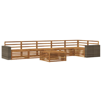 Utomhussoffset 7 pcs Naturlig 79 x 79 x 37 cm Massivt Akaciaträ