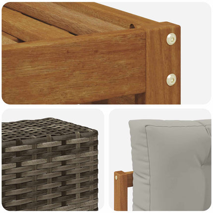 Utomhussoffset 7 pcs Naturlig och ljusgrå 79 x 79 x 37 cm