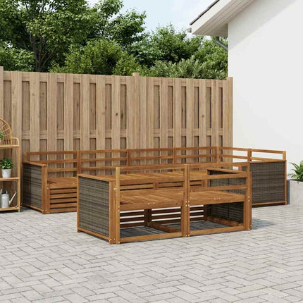 Utomhussoffset 7 pcs Naturlig