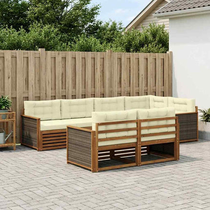 Utomhussoffset 7 pcs Naturlig och Grädde