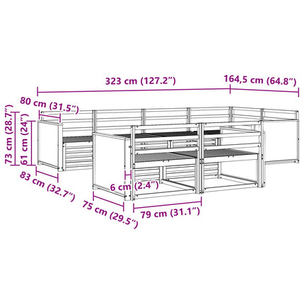 Utomhussoffset 7 pcs Naturlig