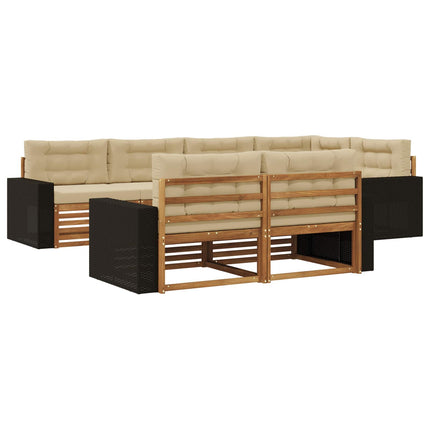 Utomhussoffset med kudde 7 pcs Naturlig och Beige