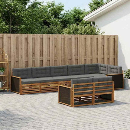 Utomhussoffset med kudde 8 pcs Naturlig och Antracit