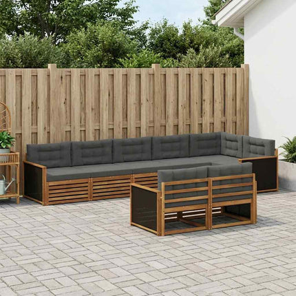 Utomhussoffset med kudde 8 pcs Naturlig och Antracit