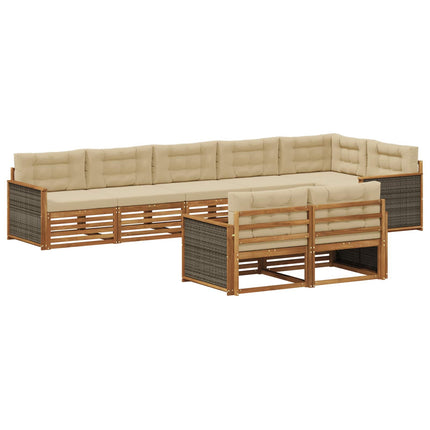 Utomhussoffset 8 st Naturlig och Beige
