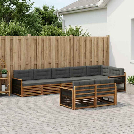 Utomhussoffset med kudde 8 pcs Naturlig och Antracit