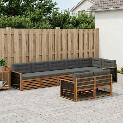 Utomhussoffset med kudde 8 pcs Naturlig och Antracit