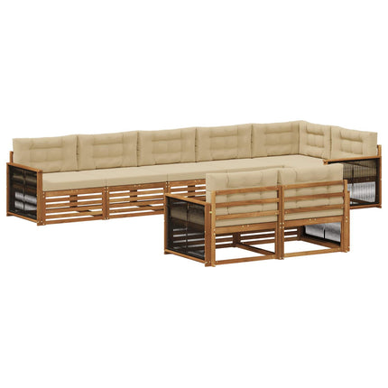 Utomhussoffset 8 st Naturlig och Beige