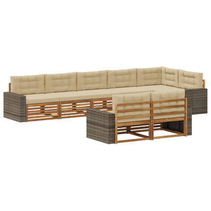 Utomhussoffset 8 st Naturlig och Beige