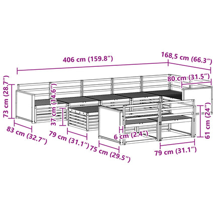 Utomhussoffset 9 pcs