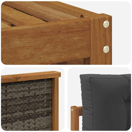 Utomhussoffset med kudde 6 pcs Naturlig och Antracit