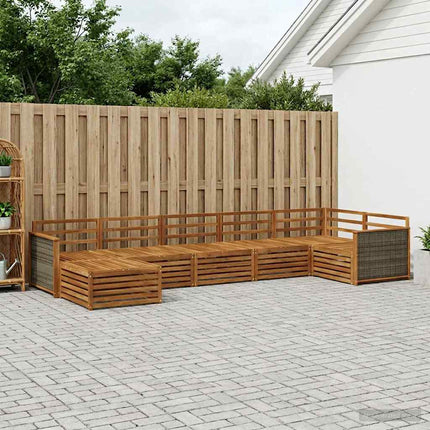 Utomhussoffset 7 pcs Naturlig