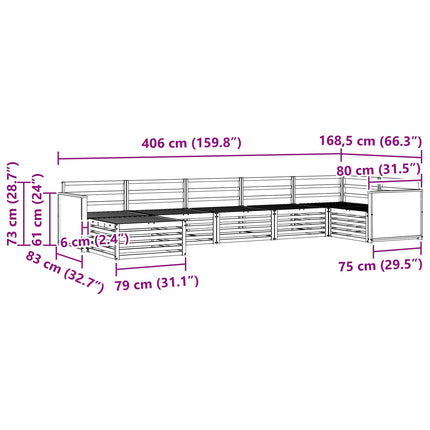 Utomhussoffset 7 st Naturlig