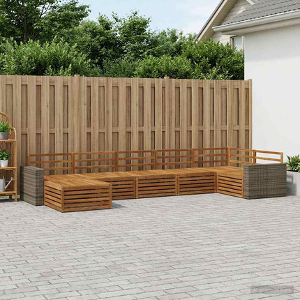 Utomhussoffset 7 pcs Naturlig