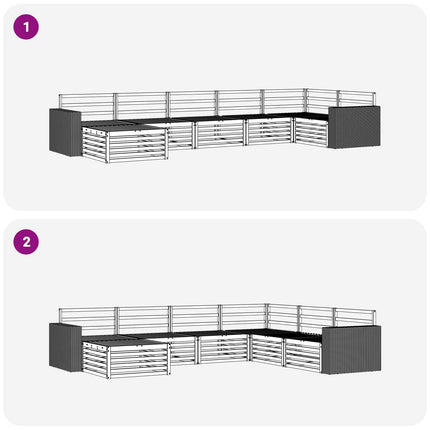 Utomhussoffset 7 pcs Naturlig
