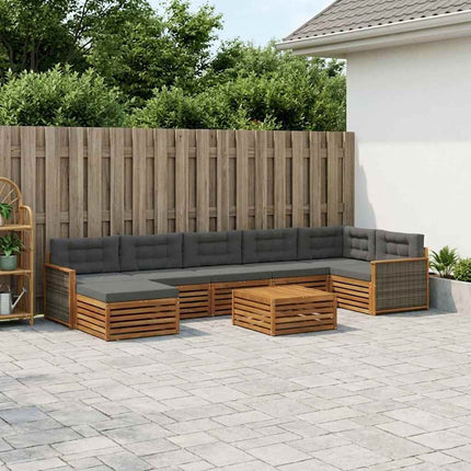Utomhussoffset med kudde 8 pcs Naturlig och Antracit