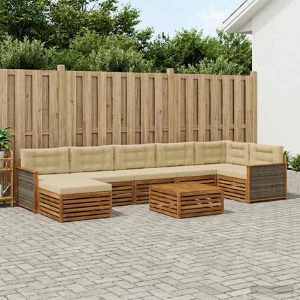 Utomhussoffset 8 pcs Naturlig och Beige