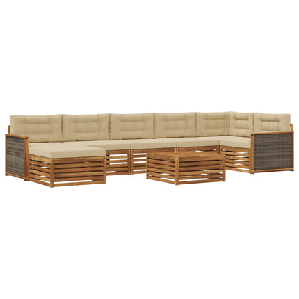 Utomhussoffset 8 pcs Naturlig och Beige