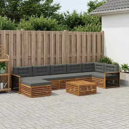 Utomhussoffset med kudde 8 pcs Naturlig och Antracit