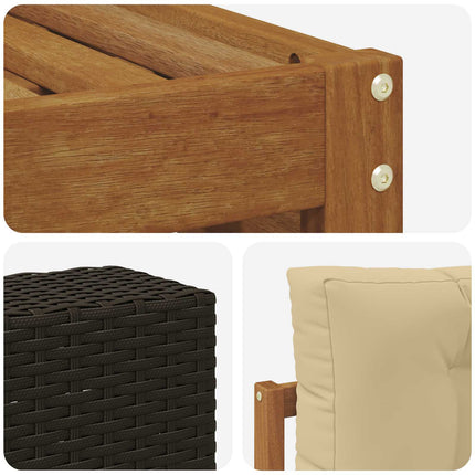 Utomhussoffset med kudde 8 pcs Naturlig och Beige