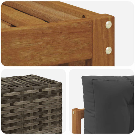Utomhussoffset med kudde 8 pcs Naturlig och Antracit