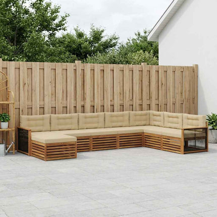 Utomhussoffset med kudde 8 pcs Naturlig och Beige