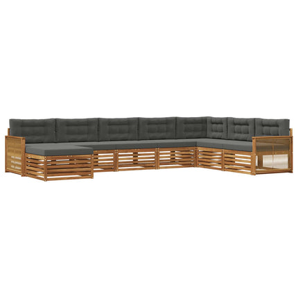 Utomhussoffset med kudde 8 pcs Naturlig och Antracit