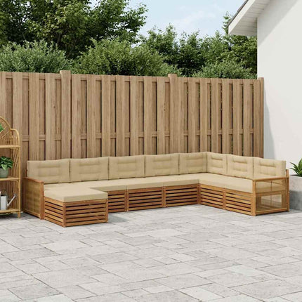 Utomhussoffset med kudde 8 pcs Naturlig och Beige