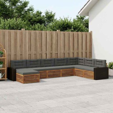 Utomhussoffset med kudde 8 pcs Naturlig och Antracit