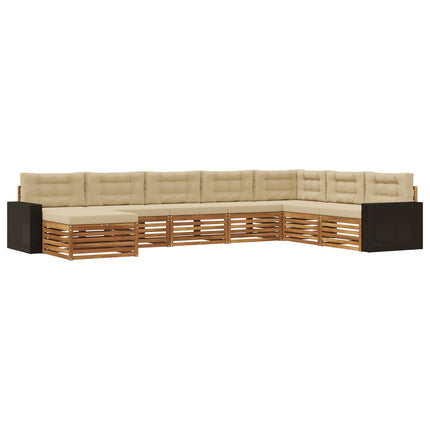 Utomhussoffset med kudde 8 pcs Naturlig och Beige
