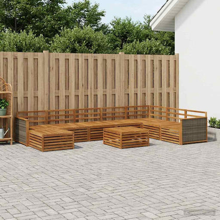 Utomhussoffset 9 pcs Naturlig Massivt Akaciaträ