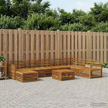 Utomhussoffset 9 pcs Naturlig Massivt Akaciaträ