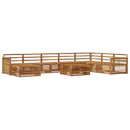 Utomhussoffset 9 pcs Naturlig Massivt Akaciaträ