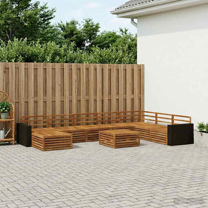 Utomhussoffset 9 pcs Naturlig Massivt Akaciaträ
