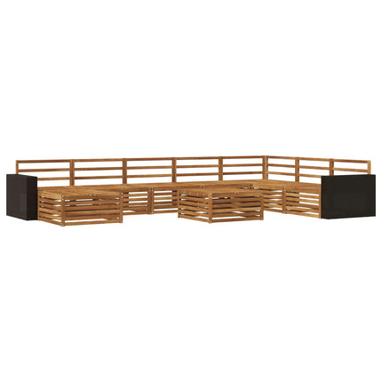 Utomhussoffset 9 pcs Naturlig Massivt Akaciaträ
