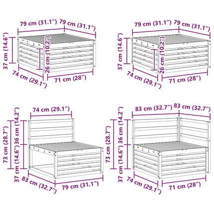 Utomhussoffset 9 pcs Naturlig Massivt Akaciaträ