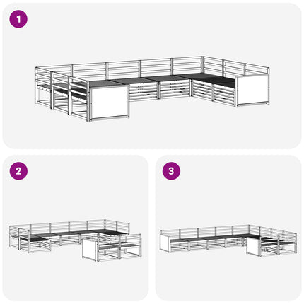 Utomhussoffset 9 pcs Naturlig Massivt Akaciaträ